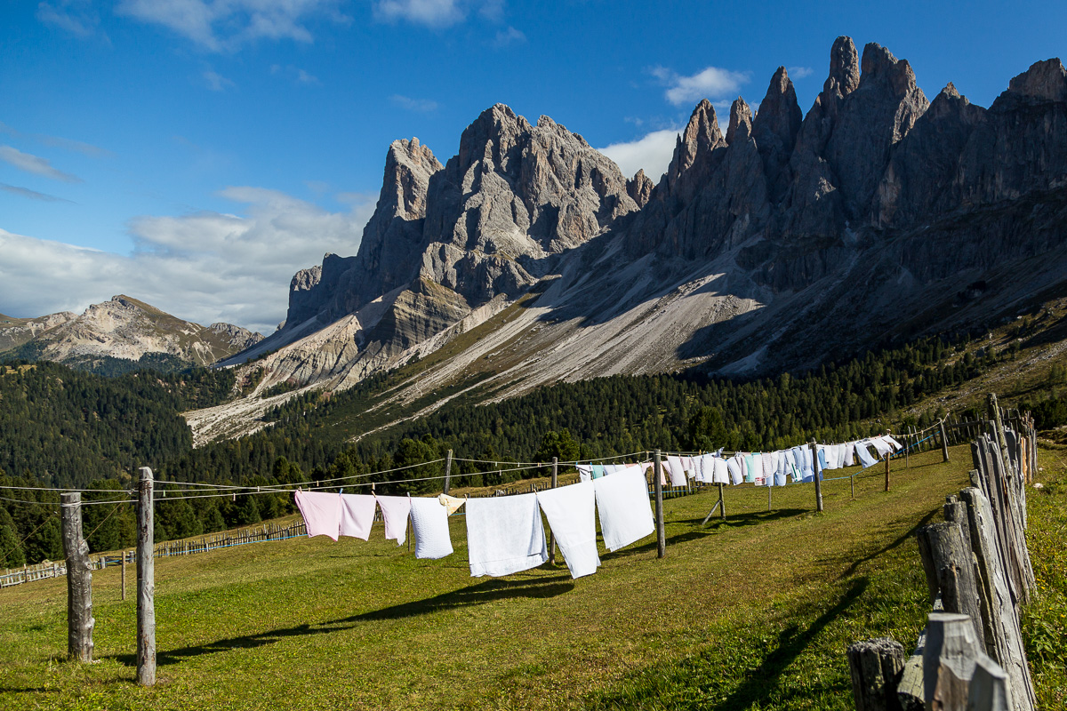 Tvättdag i Dolomiterna
